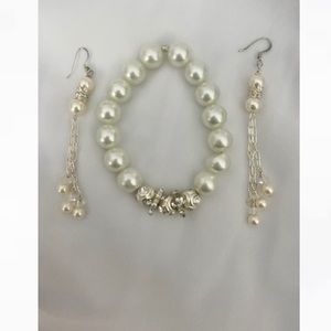 Pearl Bracelet and Earrings Bundle